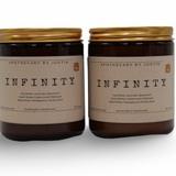 My Store scented candles with free samples in amber jars featuring decorative labels