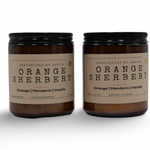 My Store scented candles with free samples in Orange Sherbert scent featuring orange and mandarin notes