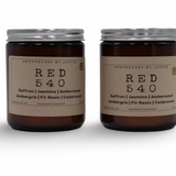 My Store scented candles with free samples in amber jars featuring saffron and jasmine scents