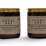 Shoal Bay aromatherapy candle in amber jar with natural fragrance blend for relaxation