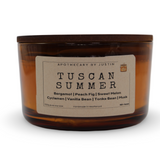 Tuscan Summer strong hot-throw candle with bergamot, peach fig, and sweet melon scents