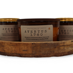 Aventus 1760 scented candles in a wooden tray showcasing strong hot-throw candles with rich fragrance blends