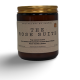 The Rose Suite Candle by Apothecary by Justin, strong hot-throw candles with notes of lemon and amber