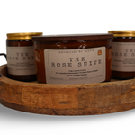 My Store strong hot-throw candles displayed in a wooden tray for a cozy ambiance