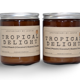 My Store Tropical Delight strong hot-throw candles with lychee, peach, coconut, guava, and vanilla scents