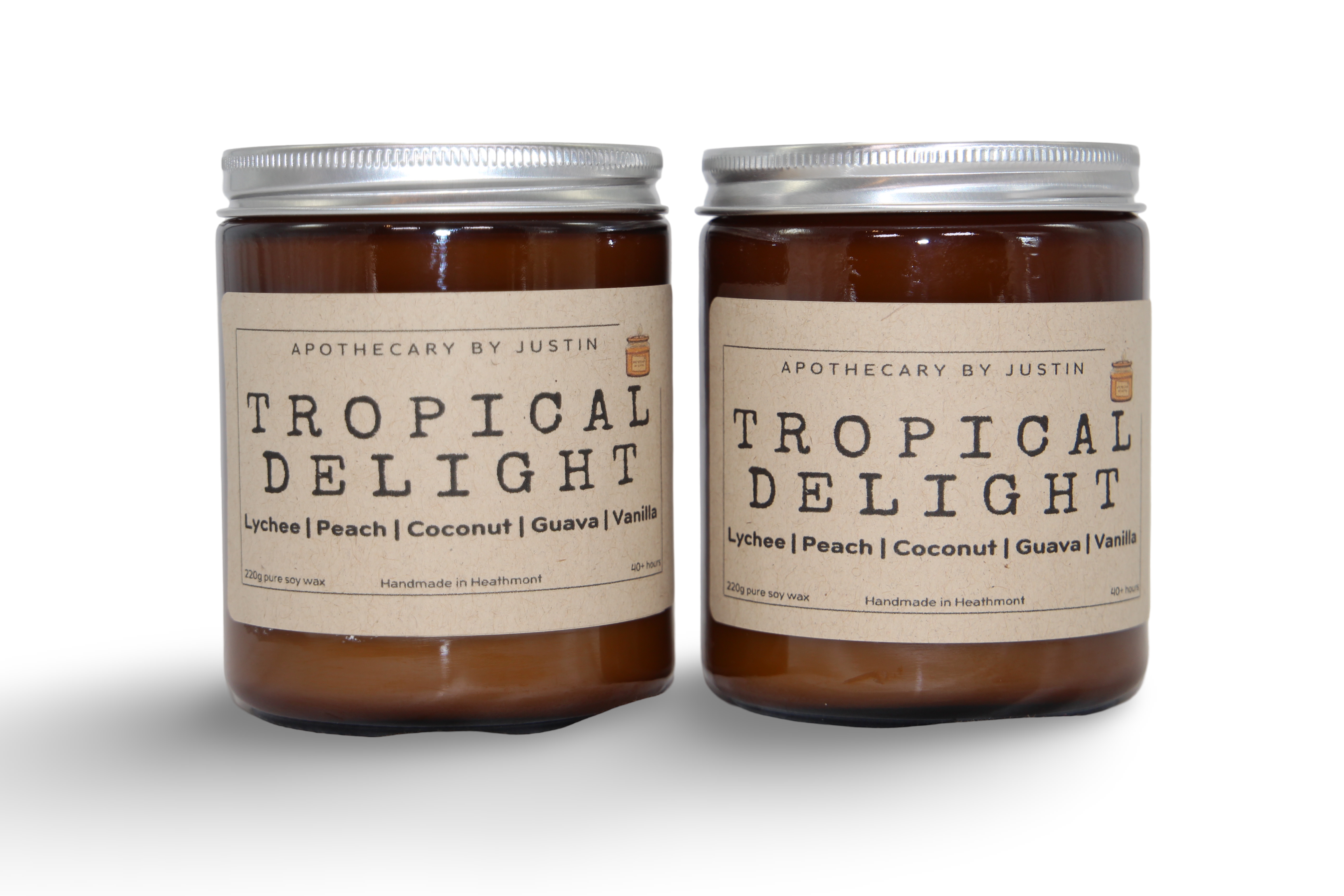 My Store Tropical Delight strong hot-throw candles with lychee, peach, coconut, guava, and vanilla scents
