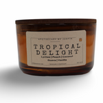 Tropical Delight Strong Hot-Throw Candles with Lychee, Peach, Coconut, and Vanilla Scents