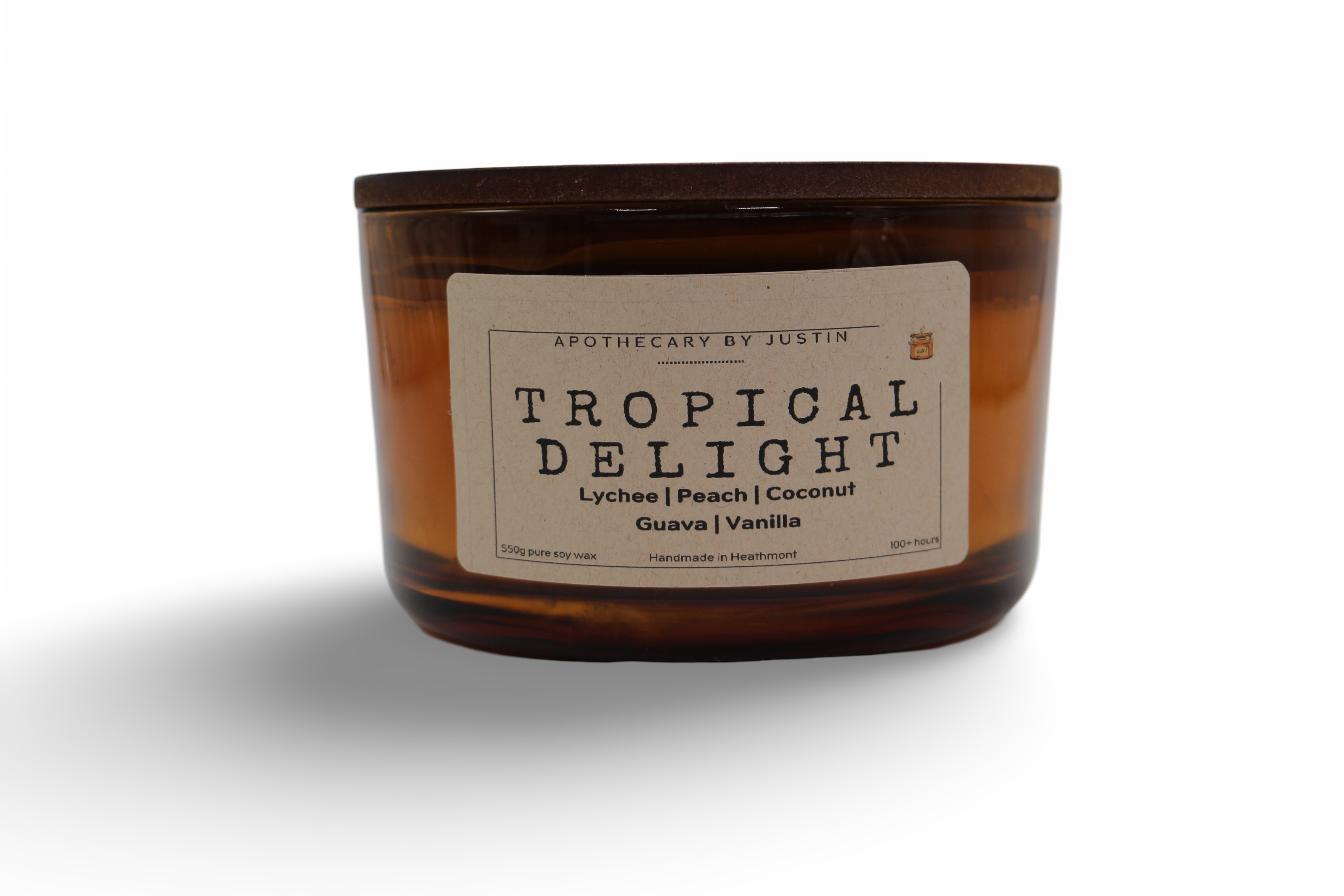 Tropical Delight Strong Hot-Throw Candles with Lychee, Peach, Coconut, and Vanilla Scents