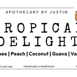 Tropical Delight Strong Hot-Throw Candles with Lychee, Peach, Coconut, Guava, Vanilla scents