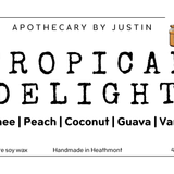 Tropical Delight Strong Hot-Throw Candles with Lychee, Peach, Coconut, Guava, Vanilla scents