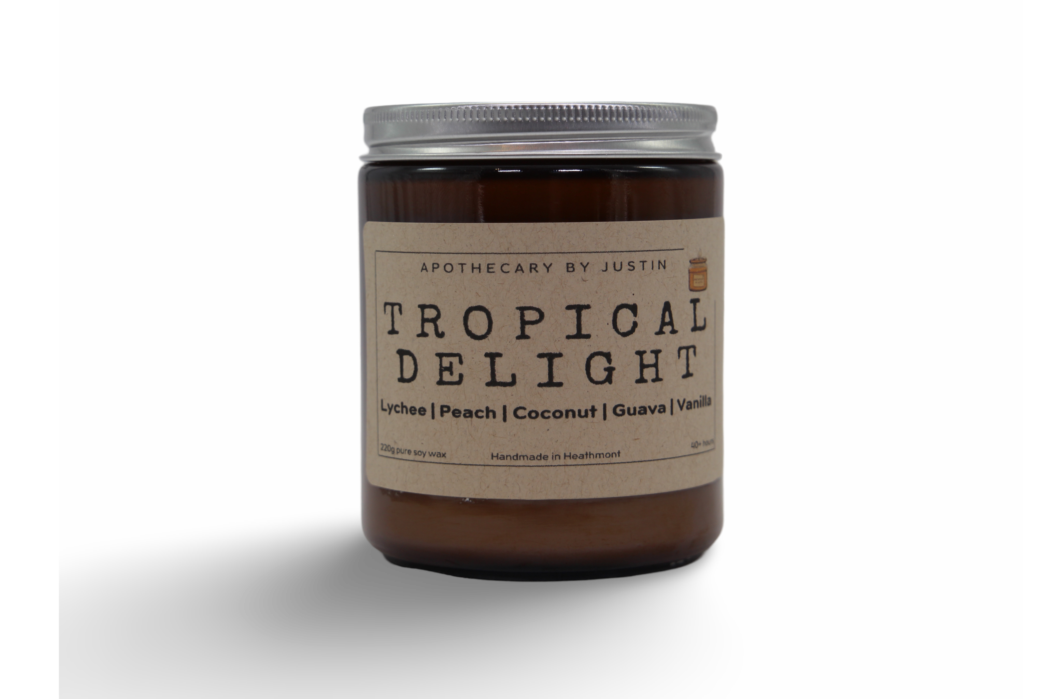 Tropical Delight candle from My Store featuring lychee, peach, coconut, guava, and vanilla, strong hot-throw candles