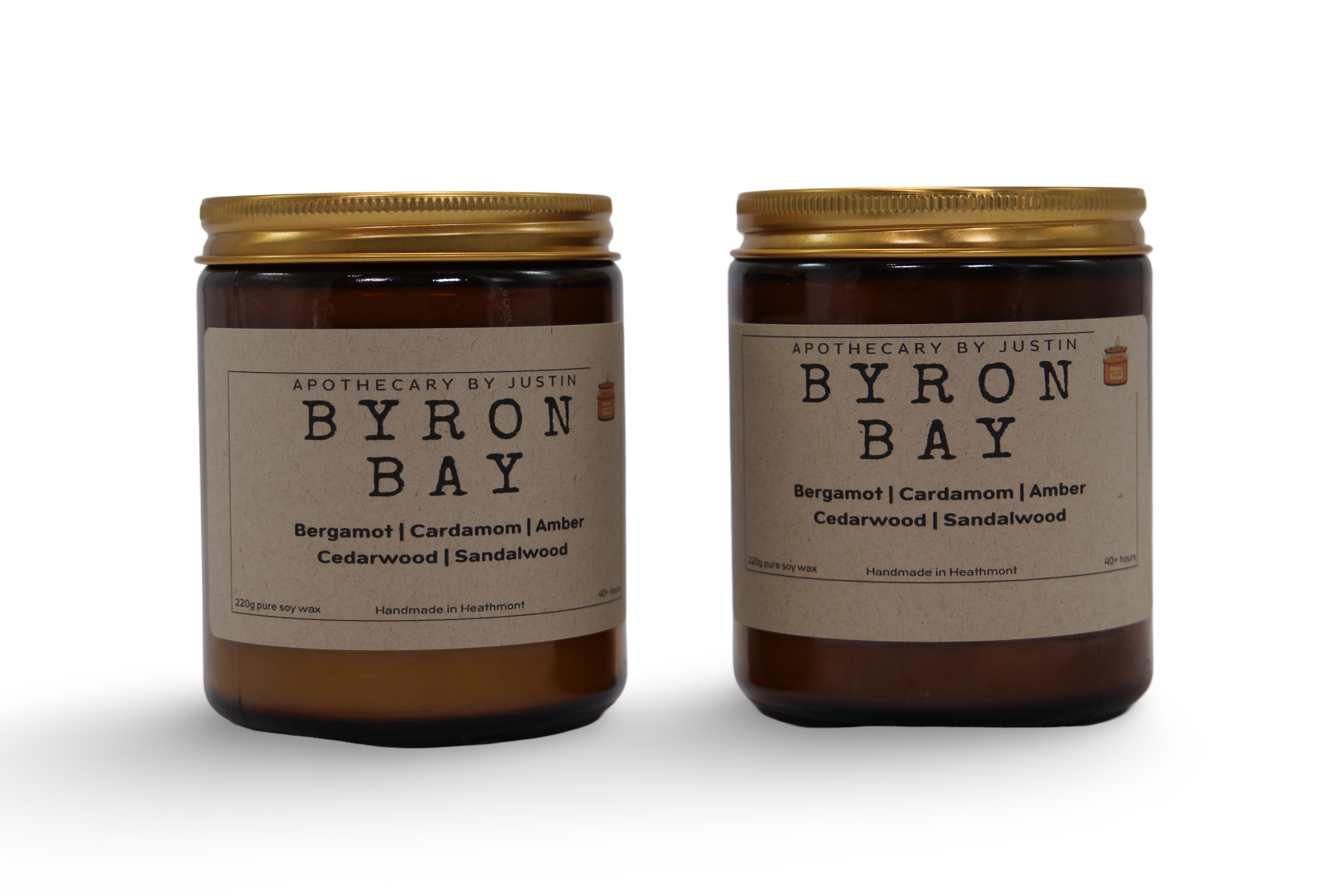 My Store strong hot-throw candles in amber glass jars with bergamot, cardamom, cedarwood, and sandalwood scents