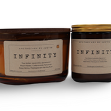 Vegan soy candle gift pack featuring two candles in amber jars with labels for a calming atmosphere
