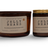 Vegan soy candle gift pack featuring Jelly Beans scent in two stylish jars