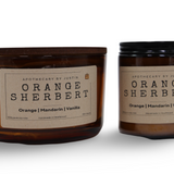 Vegan soy candle gift pack featuring Orange Sherbert scent with notes of mandarin and vanilla