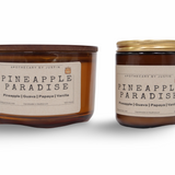 Pineapple Paradise vegan soy candle gift pack featuring guava, papaya, and vanilla scents