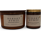Vegan soy candle gift pack featuring Blood Orange and Grapefruit scents in two sizes
