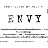 My Store vegan soy candles hand-poured in Envy scent with ginger, lavender, and sandalwood notes