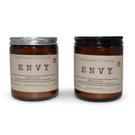 Vegan soy candles hand-poured in amber jars with eco-friendly packaging for a calming ambiance