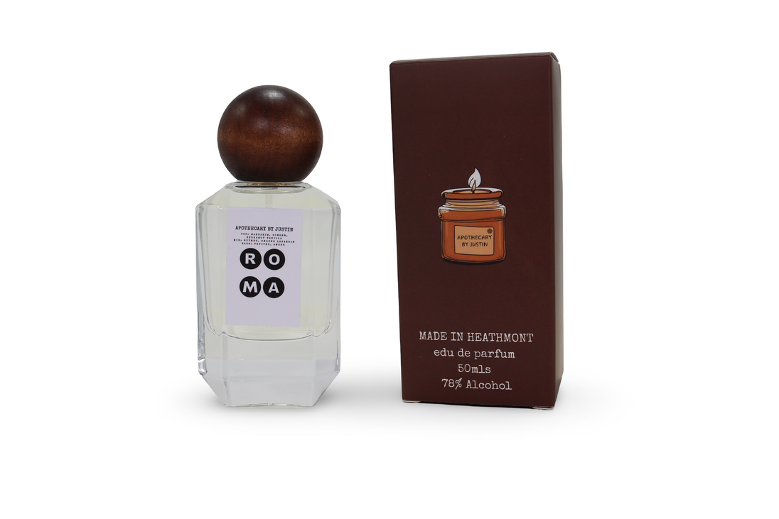 Apothecary perfumes with free delivery, featuring a clear bottle and wooden cap from My Store