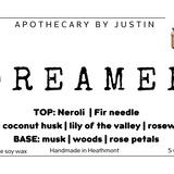 Dreamer Candle – Relaxing Incense Scent with Neroli, Rosewood & Musk