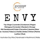 Envy Candle – Fresh Ginger, citrus, woods and leather