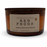 My Store vegan soy candle raspberry in amber jar with raspberry, red currant, and rhubarb scent
