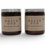 Strong hot-throw amber candle from My Store in a jar with Saffron and Jasmine scents
